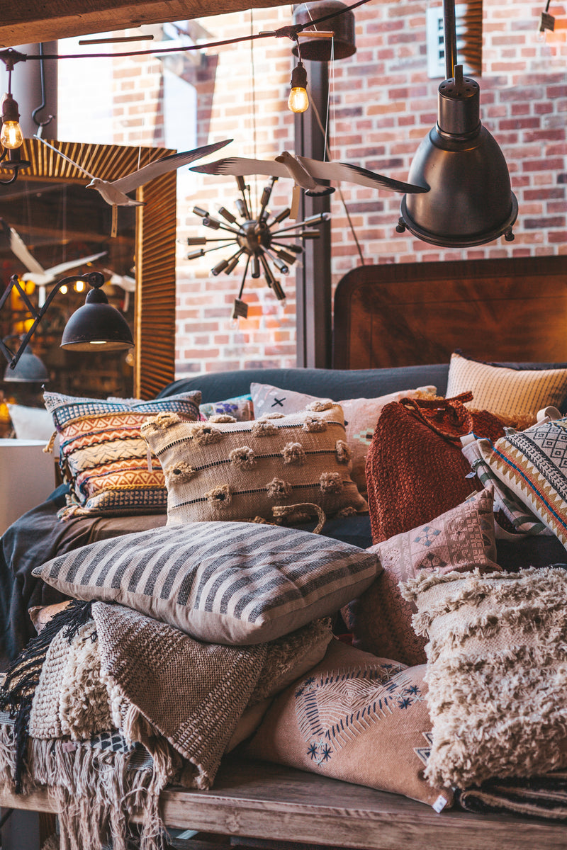 Avery Scott Home piles of throw pillows
